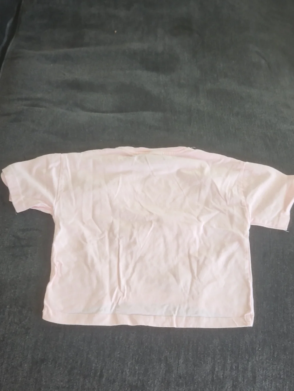 Zara Girls' Light Pink Short Sleeve Tee with Blue Bow Accents